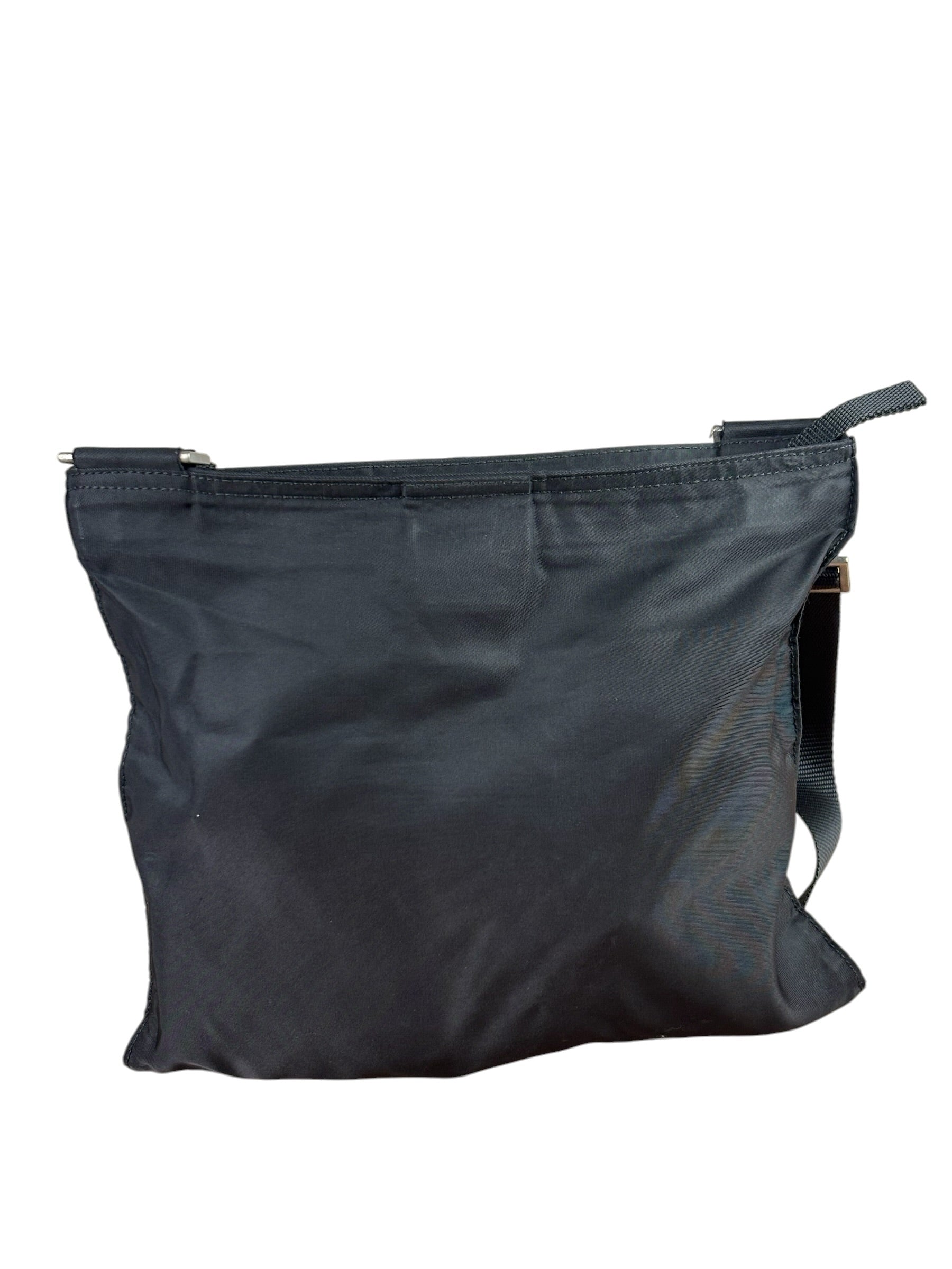 Prada Black Vela Nylon Flat Crossbody Bag