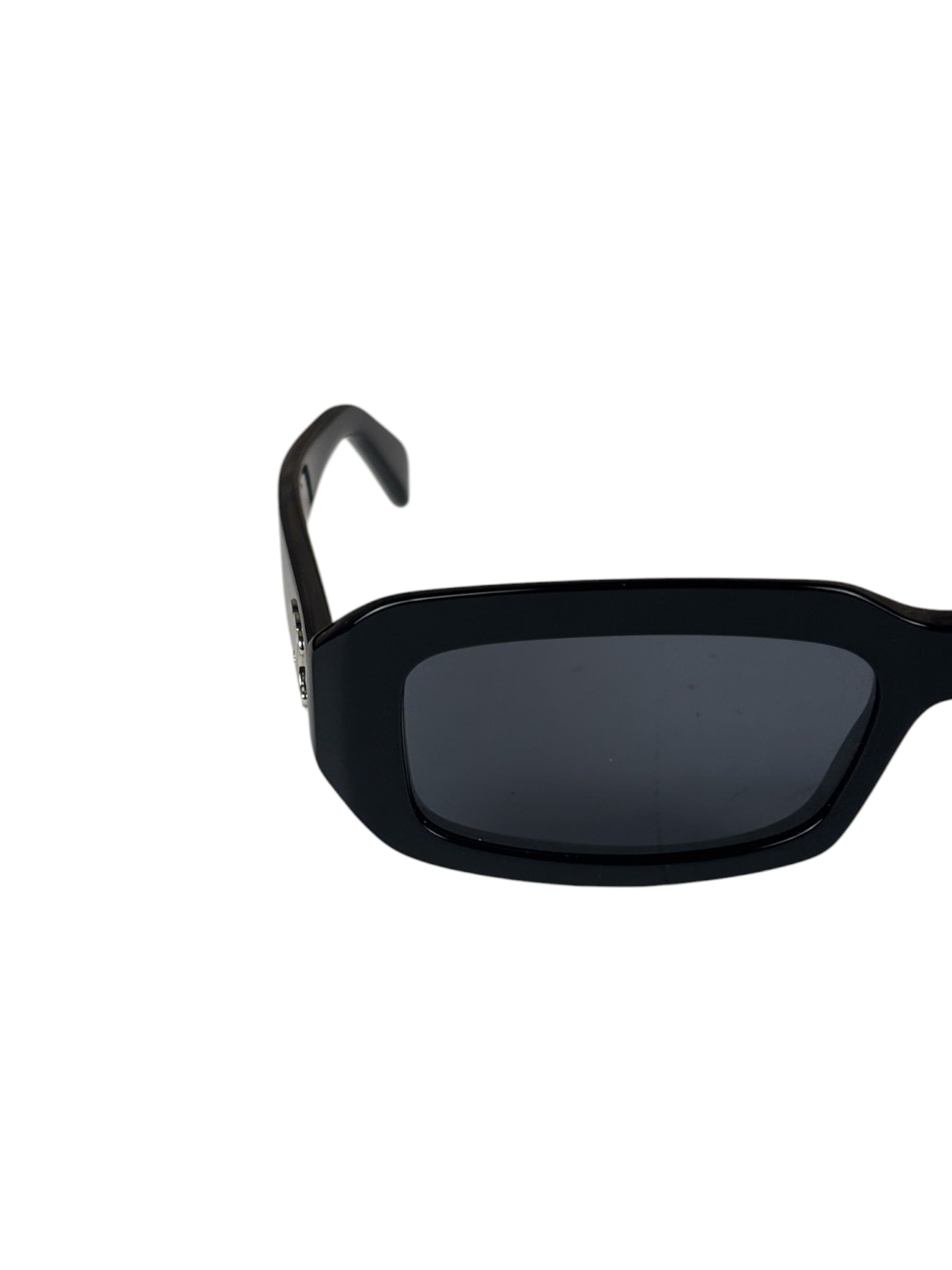 Celine Glossy Black Triomphe Rectangular Sunglasses
