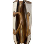 Miu Miu Beige/Brown Bicolor Leather Madras Handbag