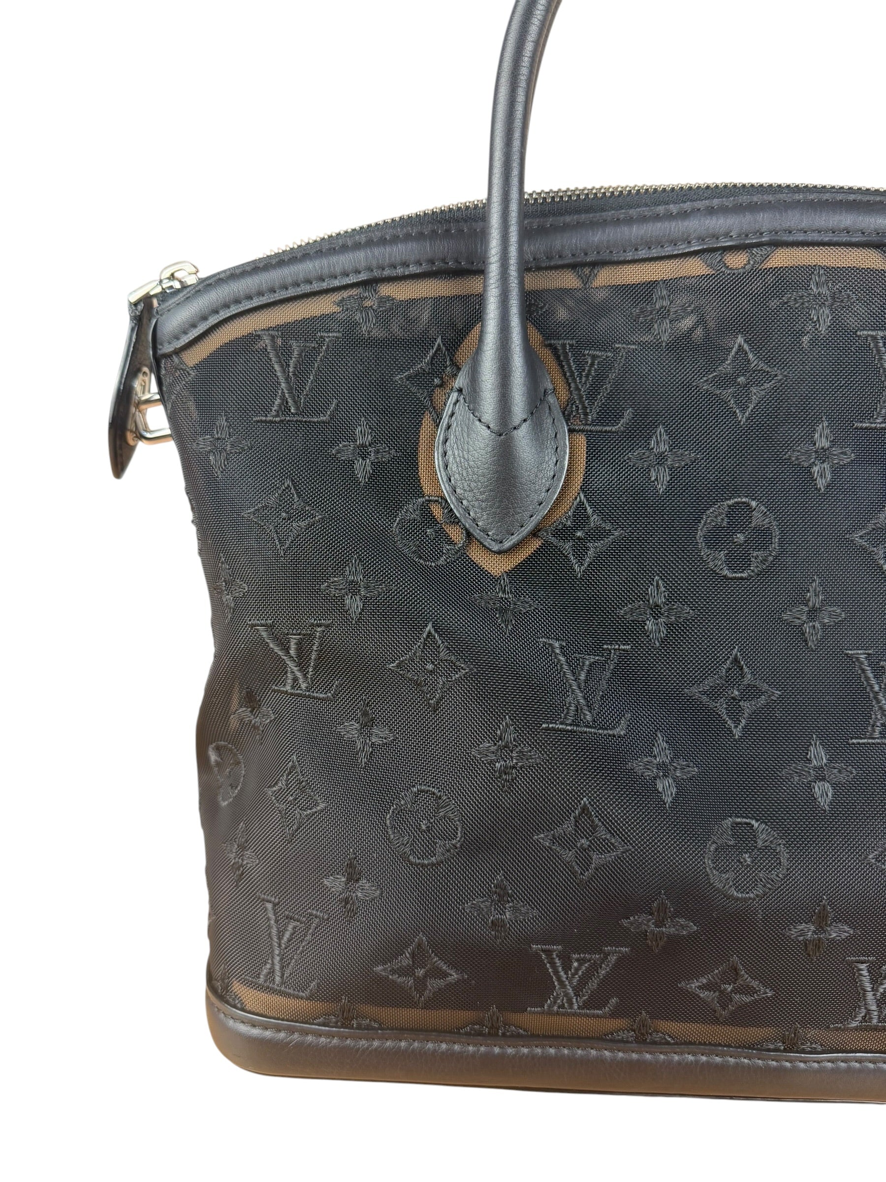 Louis Vuitton Limited Edition Black Monogram Transparence Lockit Hand Bag