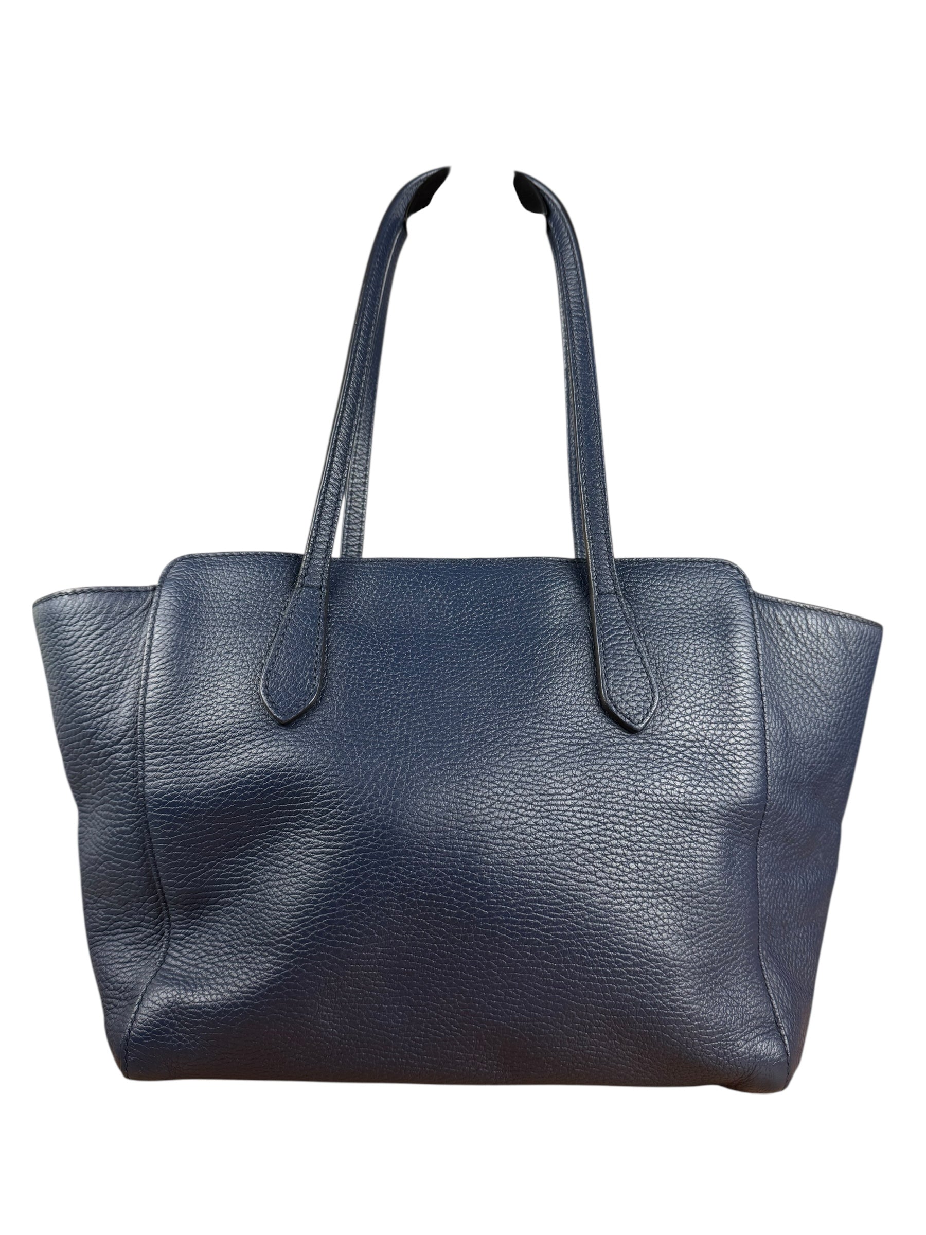 Gucci Blue Pebbled Leather Swinger Bag
