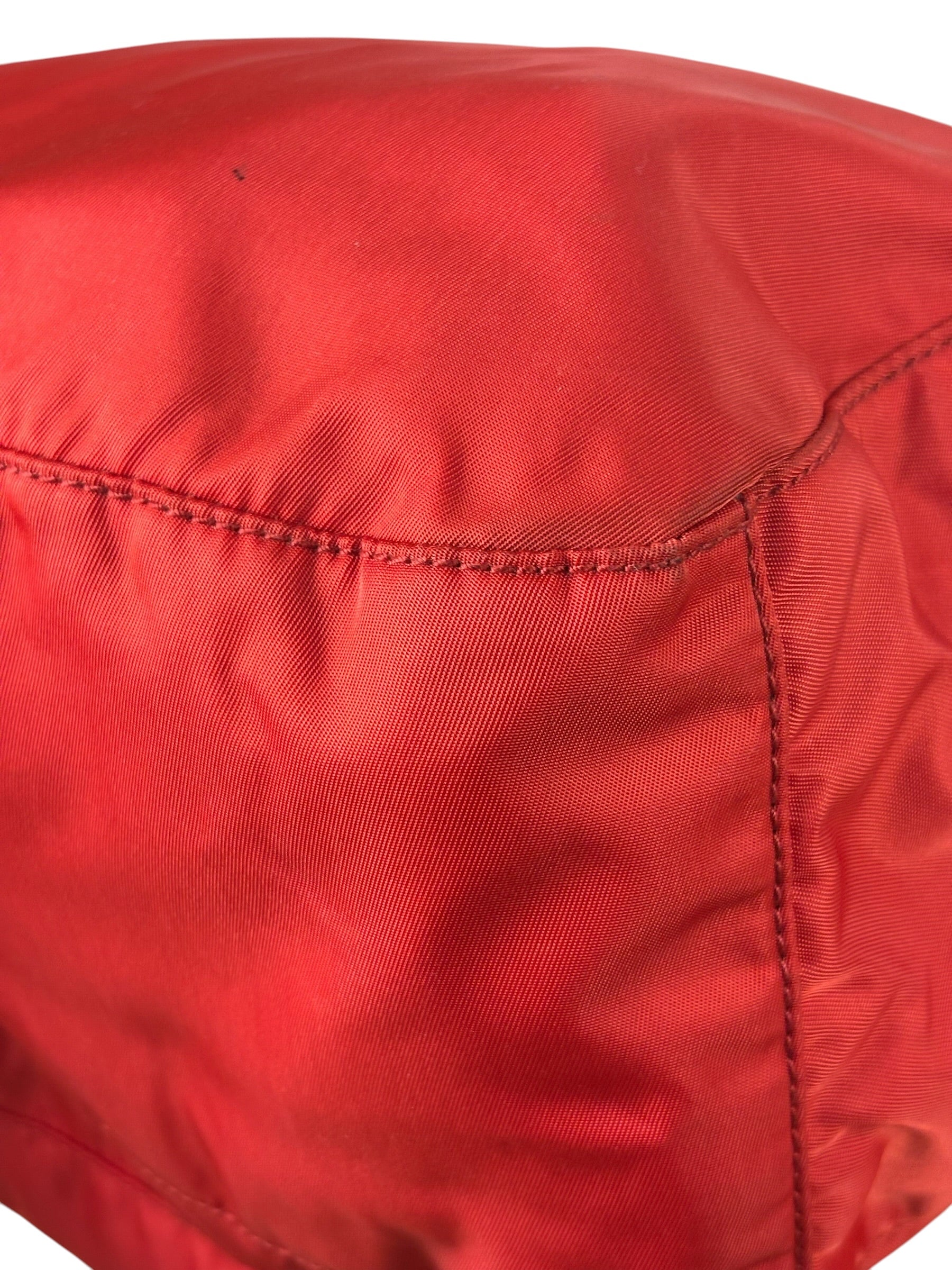 Prada Rosso Red Tessuto Nylon/Saffiano Leather Trim Shoulder Bag