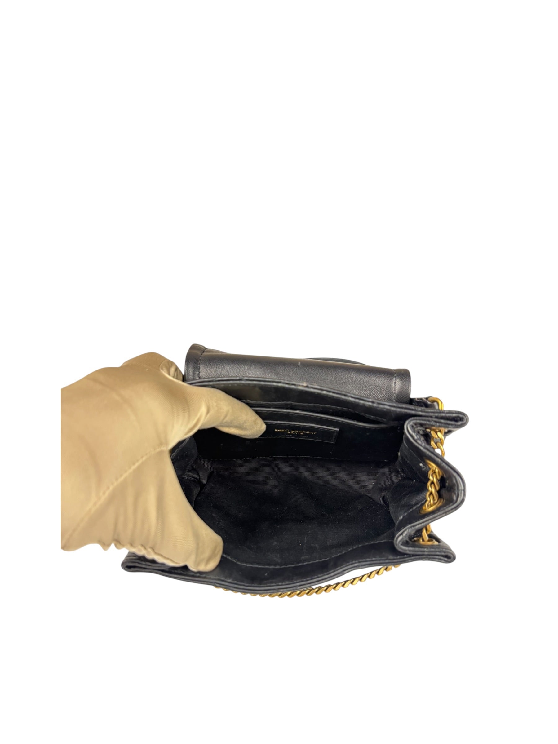 Saint Laurent Black Nolita Matelasse Leather Shoulder Bag