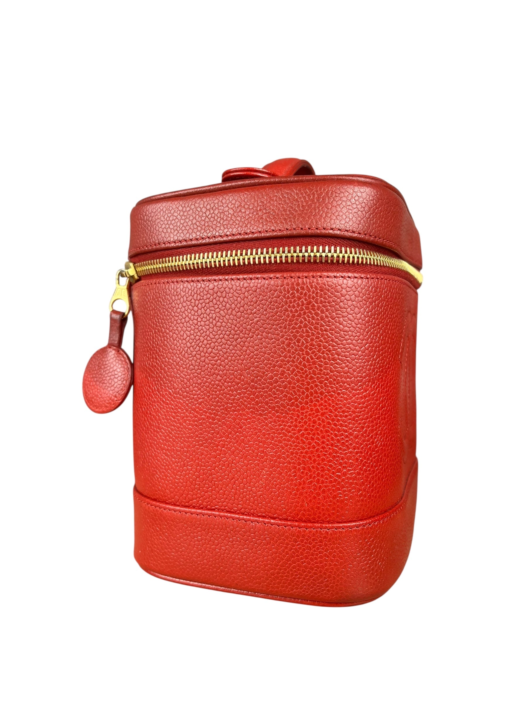 Chanel Red Caviar Vanity Cosmetic Case