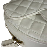 Chanel CC In Love White Quilted Leather Heart Bag 2022