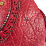Fendi Red Grained Leather Etniko Shoulder Bag