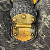 Louis Vuitton Black Denim Mahina Hobo Bag XL