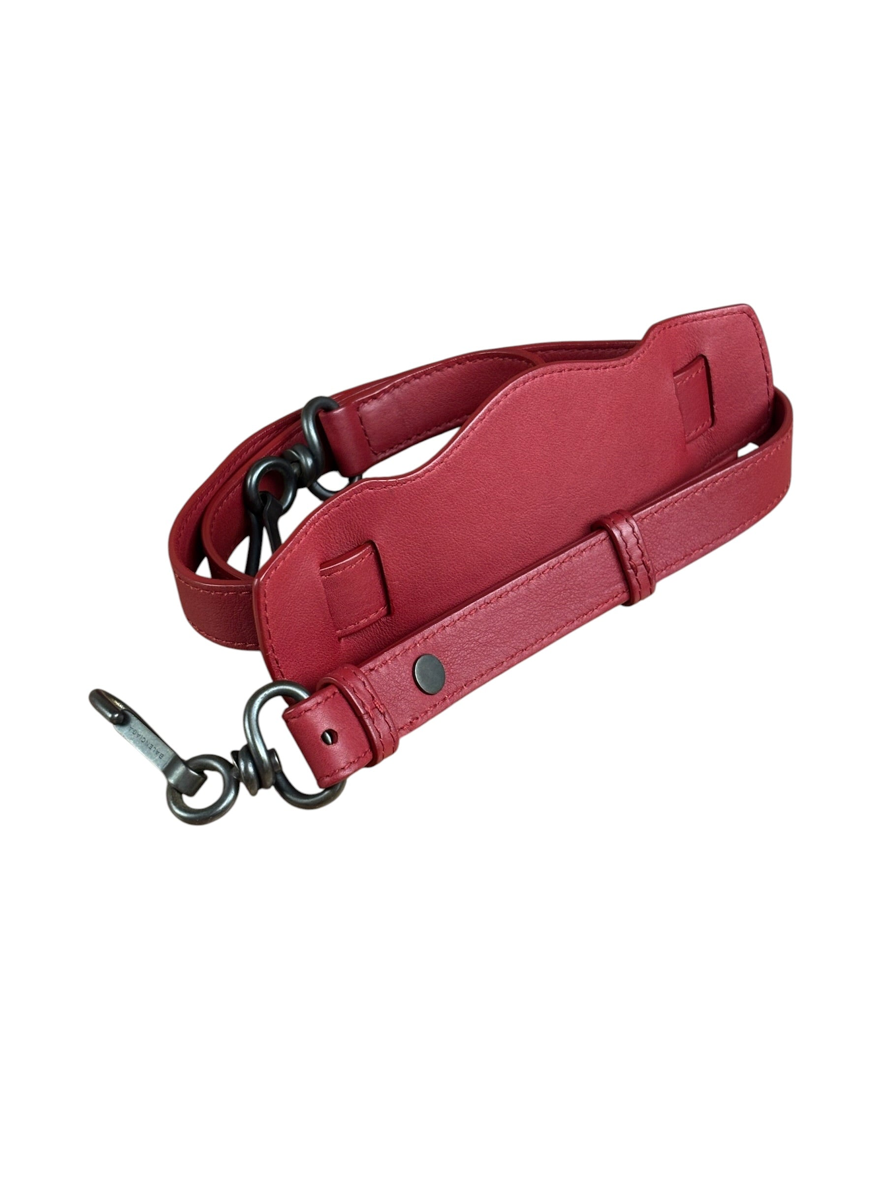 Balenciaga Red Leather Blackout City Two-Way Bag