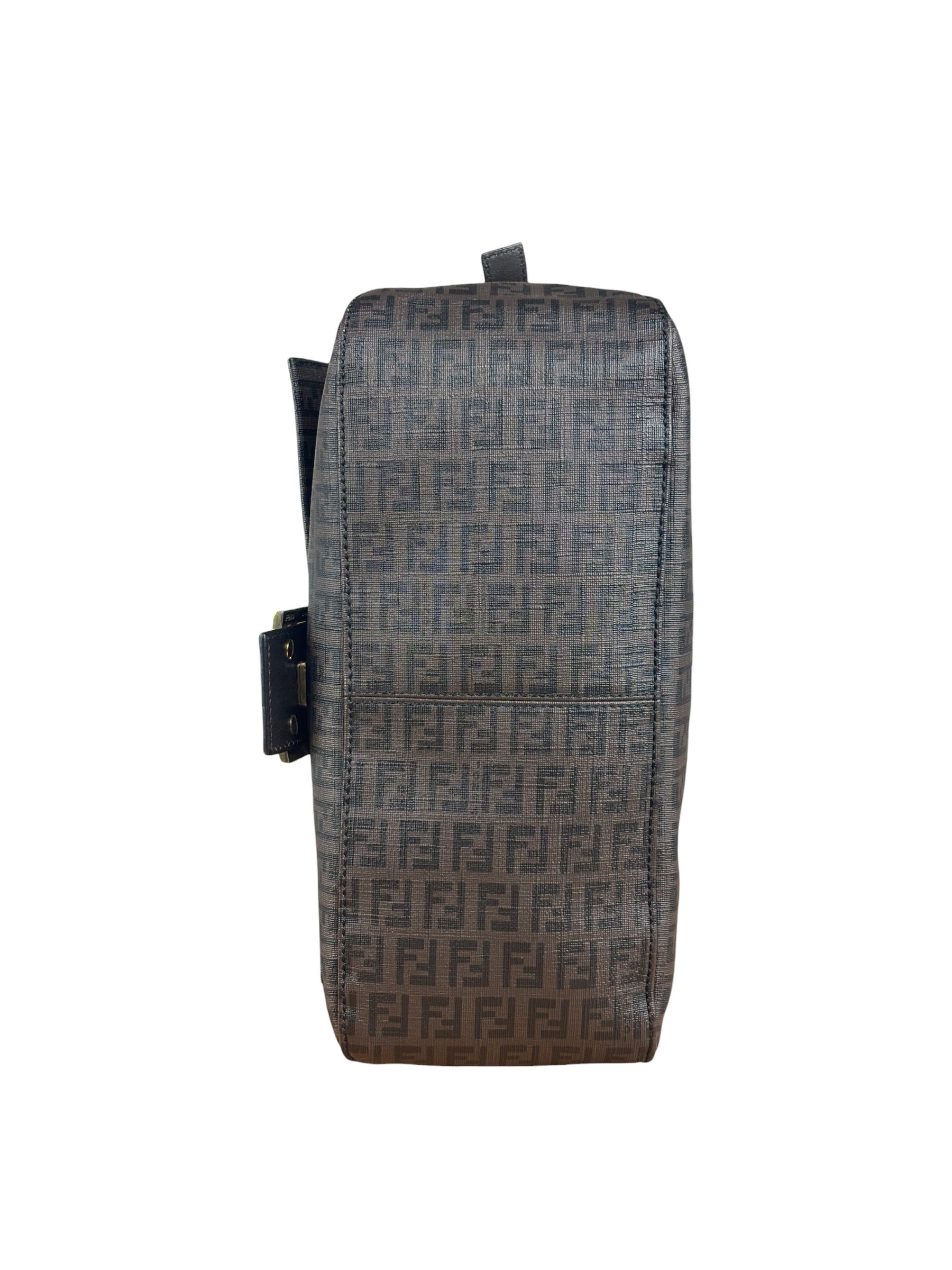 Fendi Brown Leather Zucca Mamma Baguette