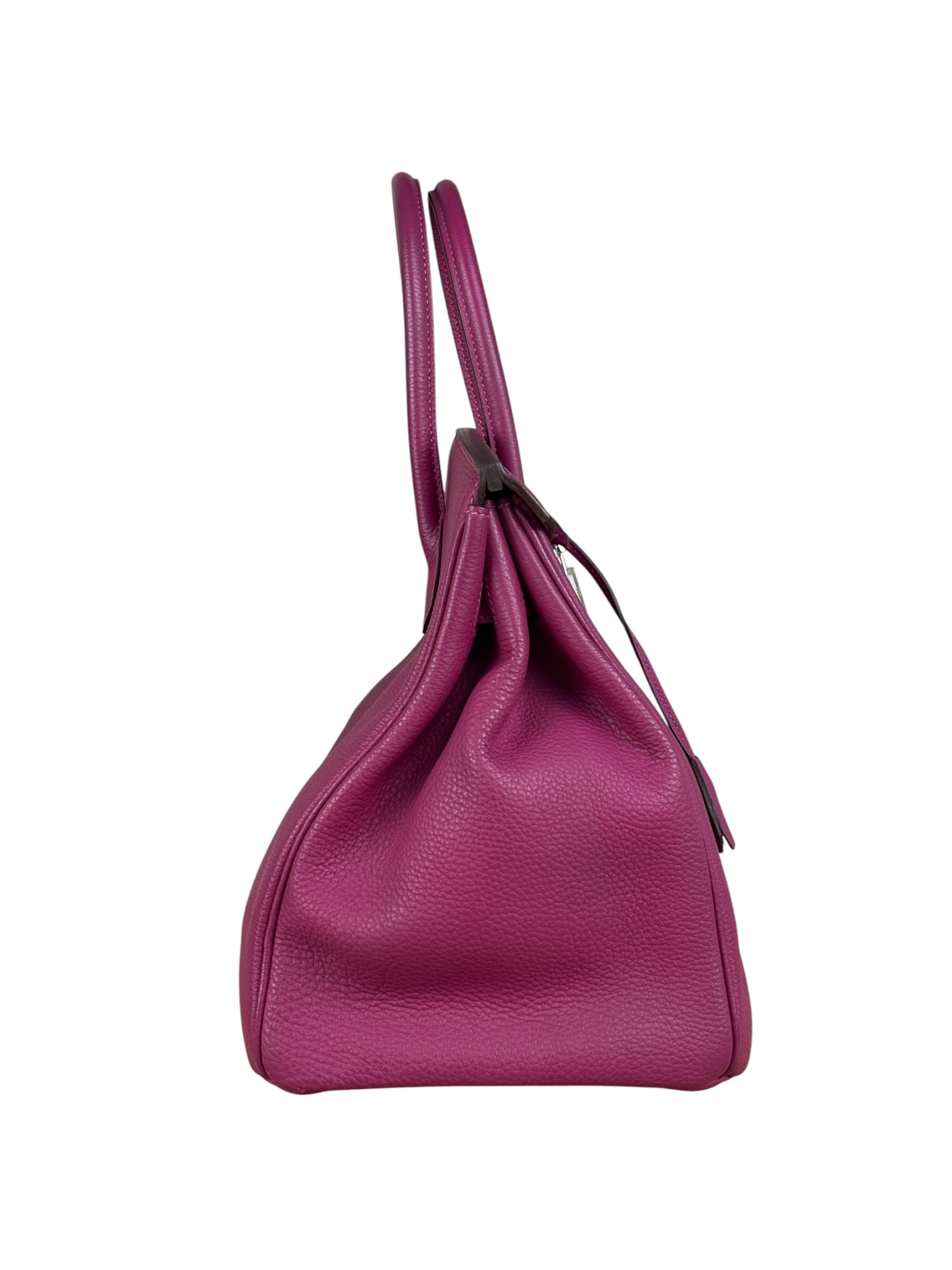 Hermes 2013 Plum Clemence Leather Palladium Birkin 35