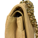 Chanel Beige Quilted Leather Two-Toned Double Flap Bag '94-'96