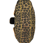 Fendi Brown Leather Trim Leopard Print Buckle Bag