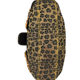 Fendi Brown Leather Trim Leopard Print Buckle Bag