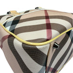 Burberry Beige Nova Check Canvas Patent Leather Tote Bag
