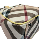 Burberry Beige Nova Check Canvas Patent Leather Tote Bag