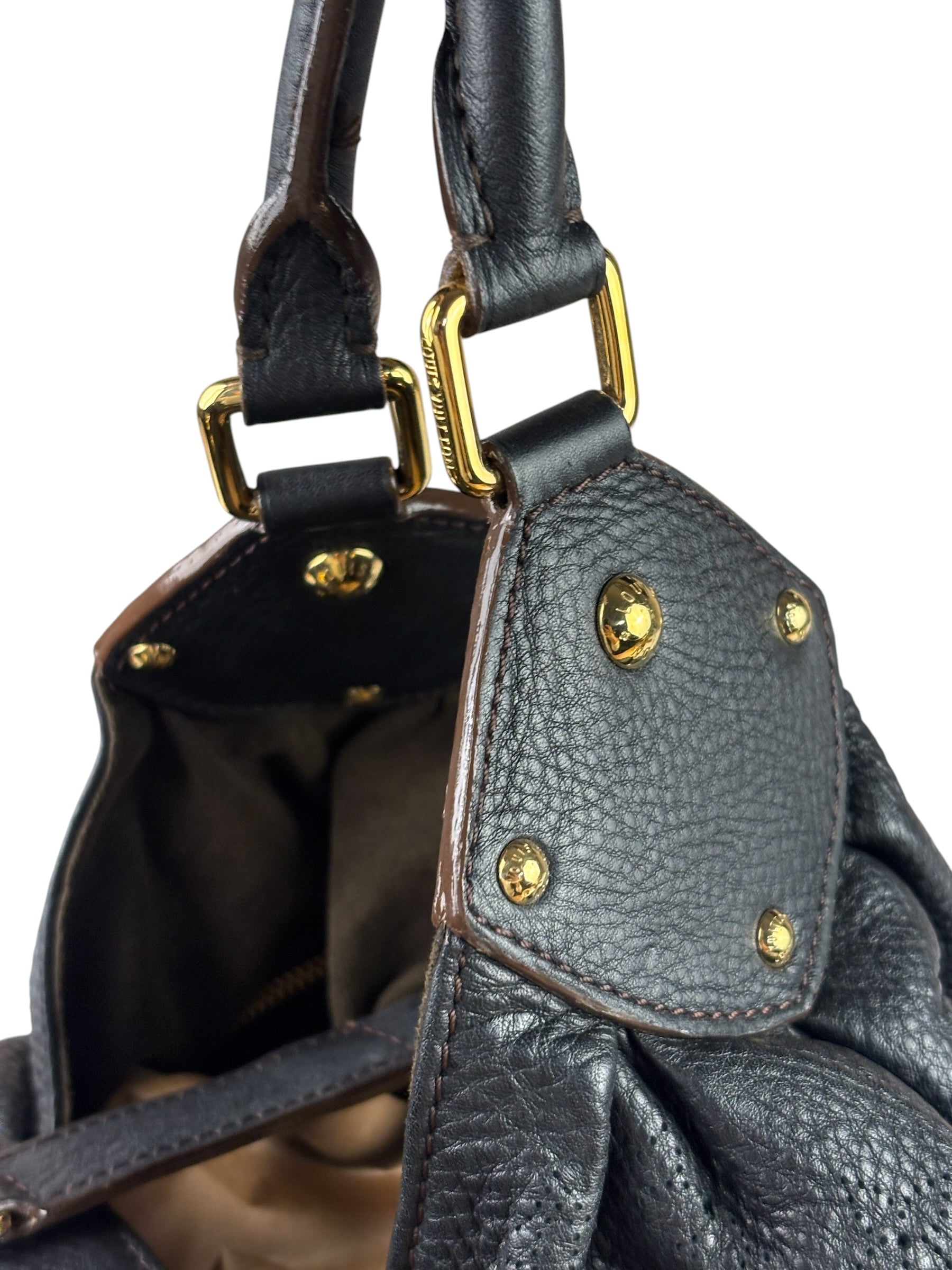Louis Vuitton Black Calfskin Mahina XL Hobo Bag