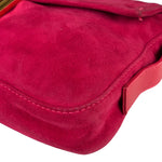 Fendi Pink Suede/Leather Trim Baguette