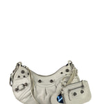 Balenciaga White Lambskin Le Cagole Shoulder Bag