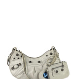 Balenciaga White Lambskin Le Cagole Shoulder Bag