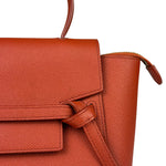 Celine Auburn Orange Leather Mini Belt Top Handle Bag