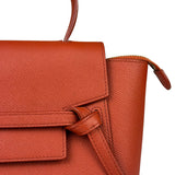 Celine Auburn Orange Leather Mini Belt Top Handle Bag