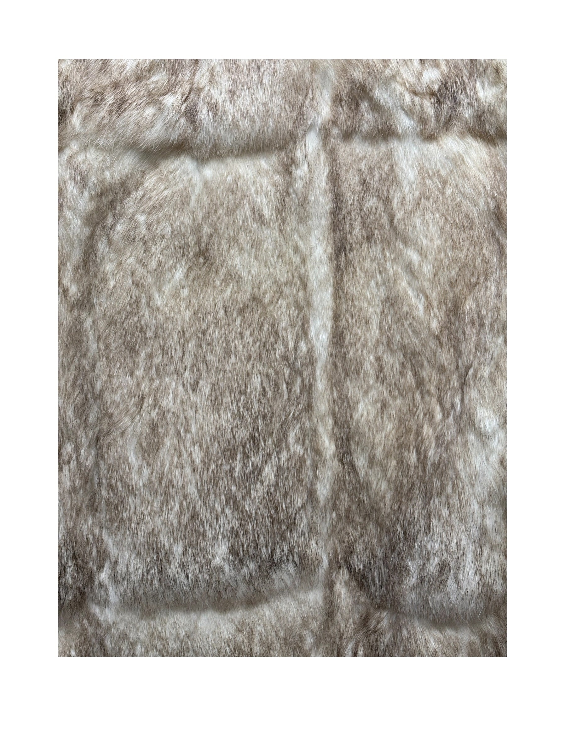 Imagnin Vintage Beige/Cream Rabbit Fur Coat