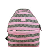 Gucci Pink Stripped Kids GG Supreme Canvas Backpack
