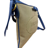 Prada Beige/Blue Jacquard Crossbody Bag