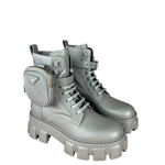 Prada Monolith Leather and Re-Nylon Pouch Boots