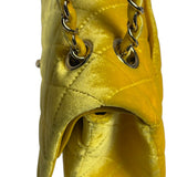 Chanel Yellow Quilted Velvet/Leather Double Flap Bag 2015