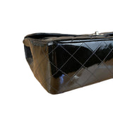 Chanel Black Patent Quilted Leather Classic Flap Bag 2009