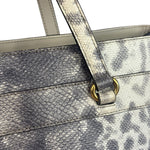 Gucci Cream/Grey Python-Embossed Horsebit Bright Bit Tote