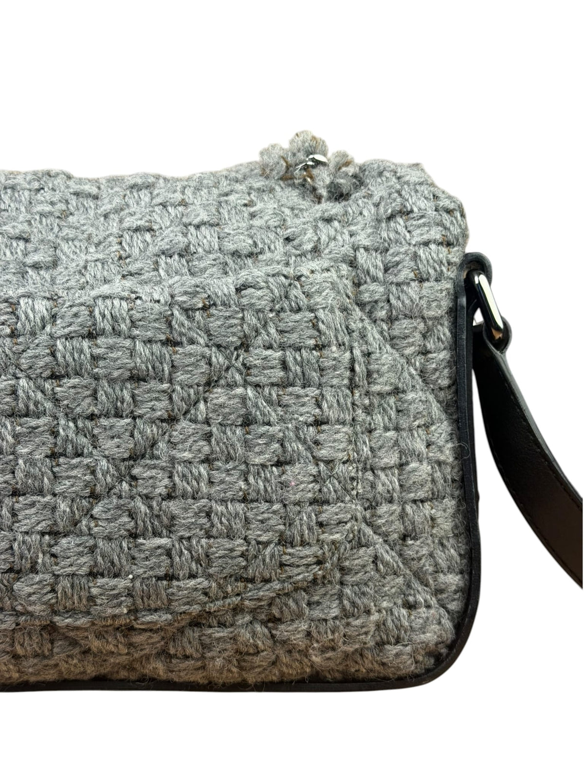 Chanel Grey Wool Tweed Flap Bag 2011