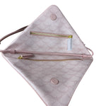 MCM Pink Triangle Logo Fold-Over Shoulder Bag