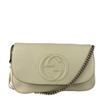 Gucci Soho Chain Flap Shoulder Bag White