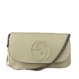 Gucci Soho Chain Flap Shoulder Bag White