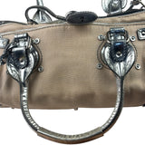 Chloe Beige/Silver Patent Leather Paddington Handbag