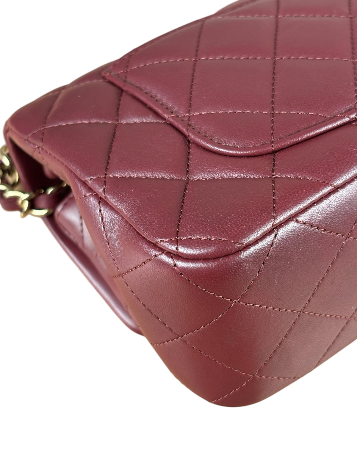 Chanel Burgundy Quilted Lambskin Small Flap Bag 2021
