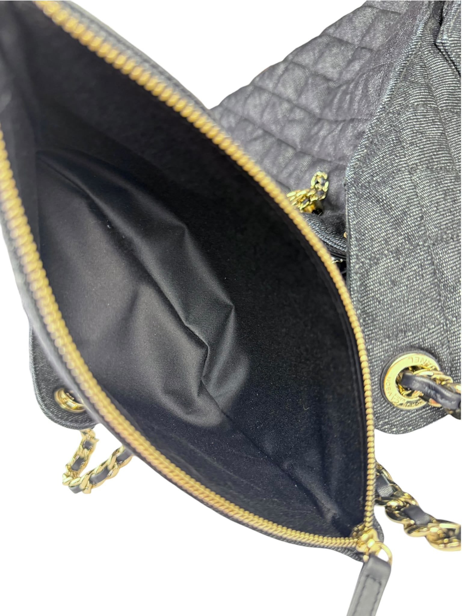 Chanel Navy Quilted Denim/Leather Trim 25 Hobo Bag 2021