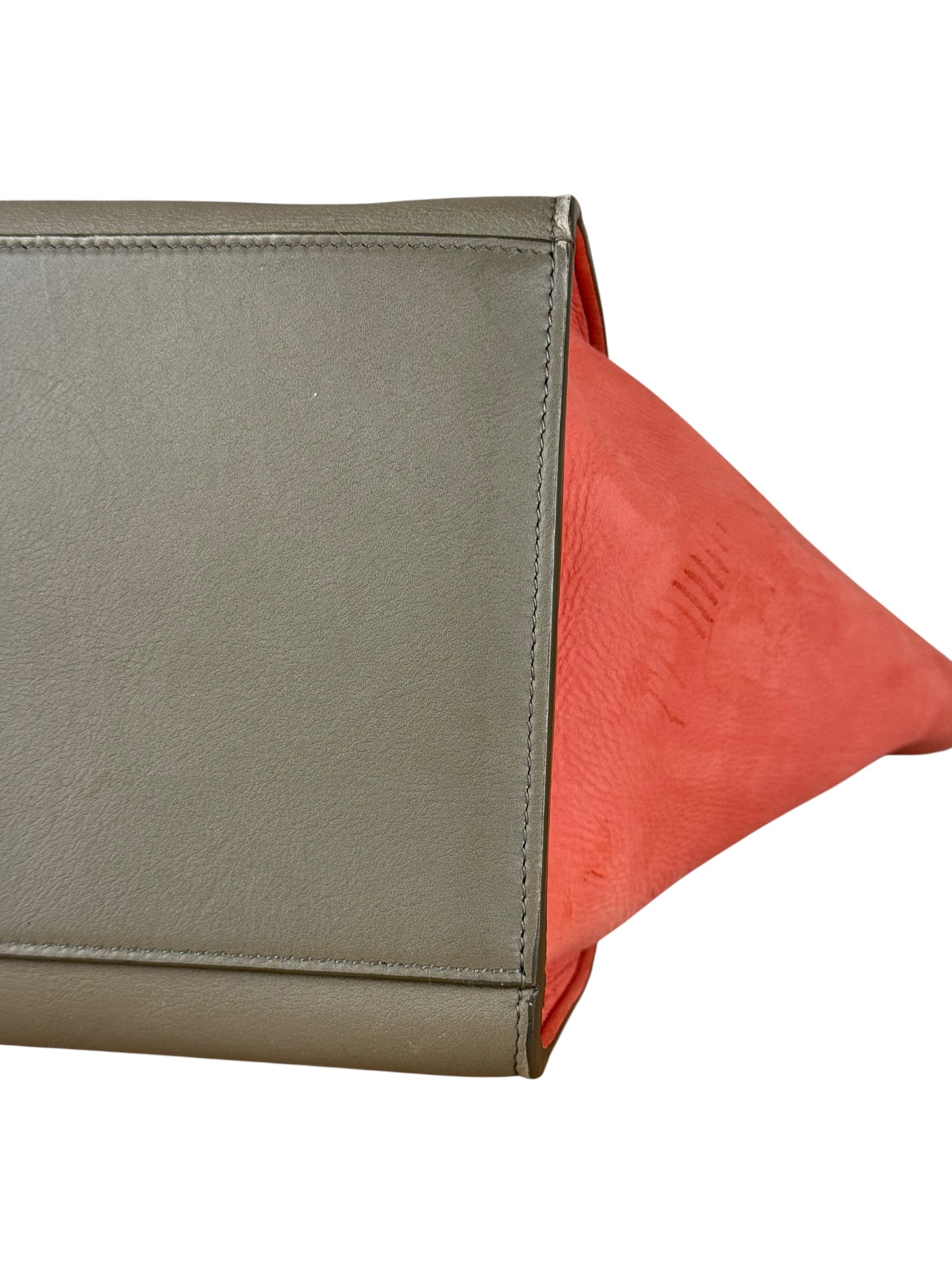 Celine Tricolor Trapeze Pebbled Leather Hand Bag