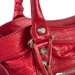 Balenciaga Red Leather Motocross City Two-Way Bag