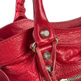 Balenciaga Red Leather Motocross City Two-Way Bag
