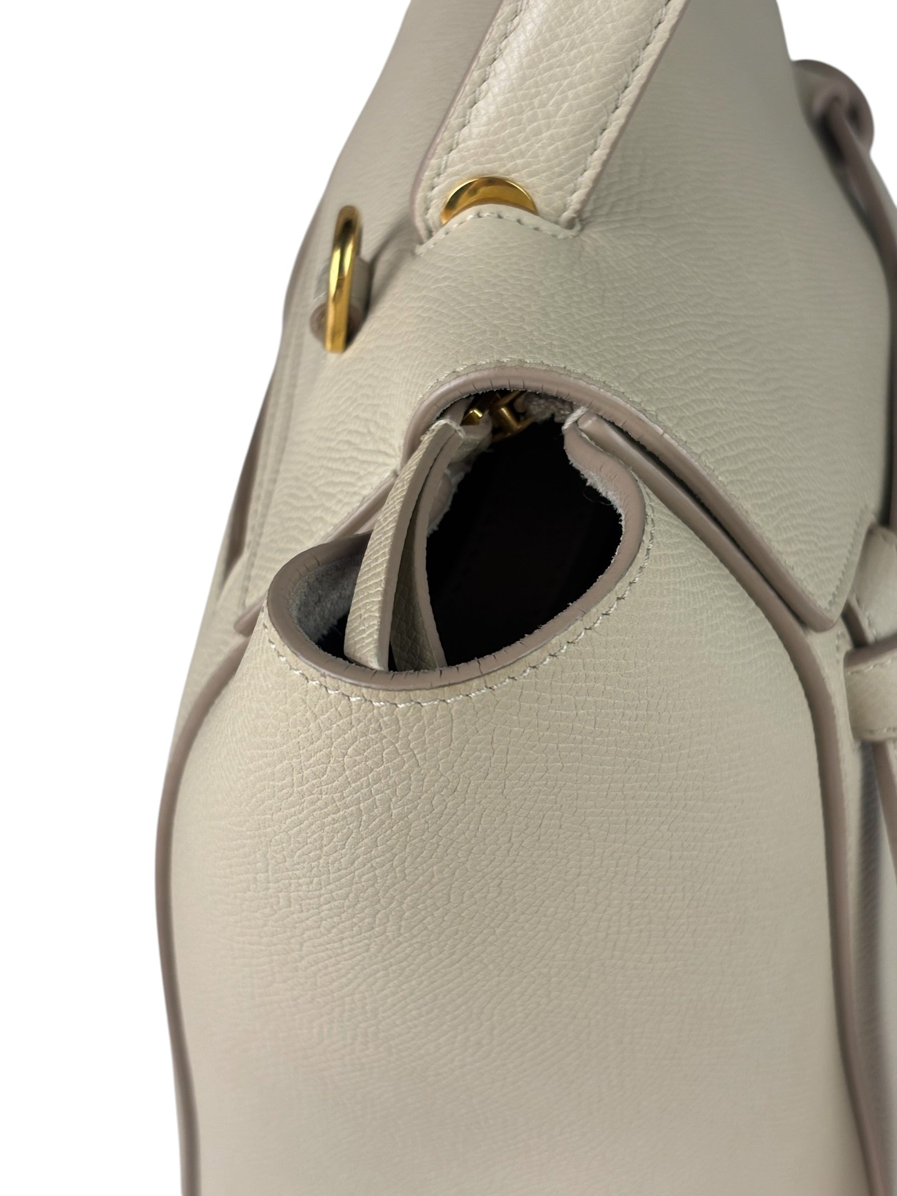 Celine Cream Calfskin Belt Nano Two-Way Bag