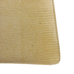 Bottega Veneta Vintage Yellow Lizard Print Clasp Handbag