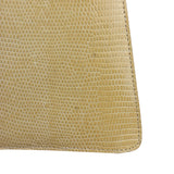 Bottega Veneta Vintage Yellow Lizard Print Clasp Handbag