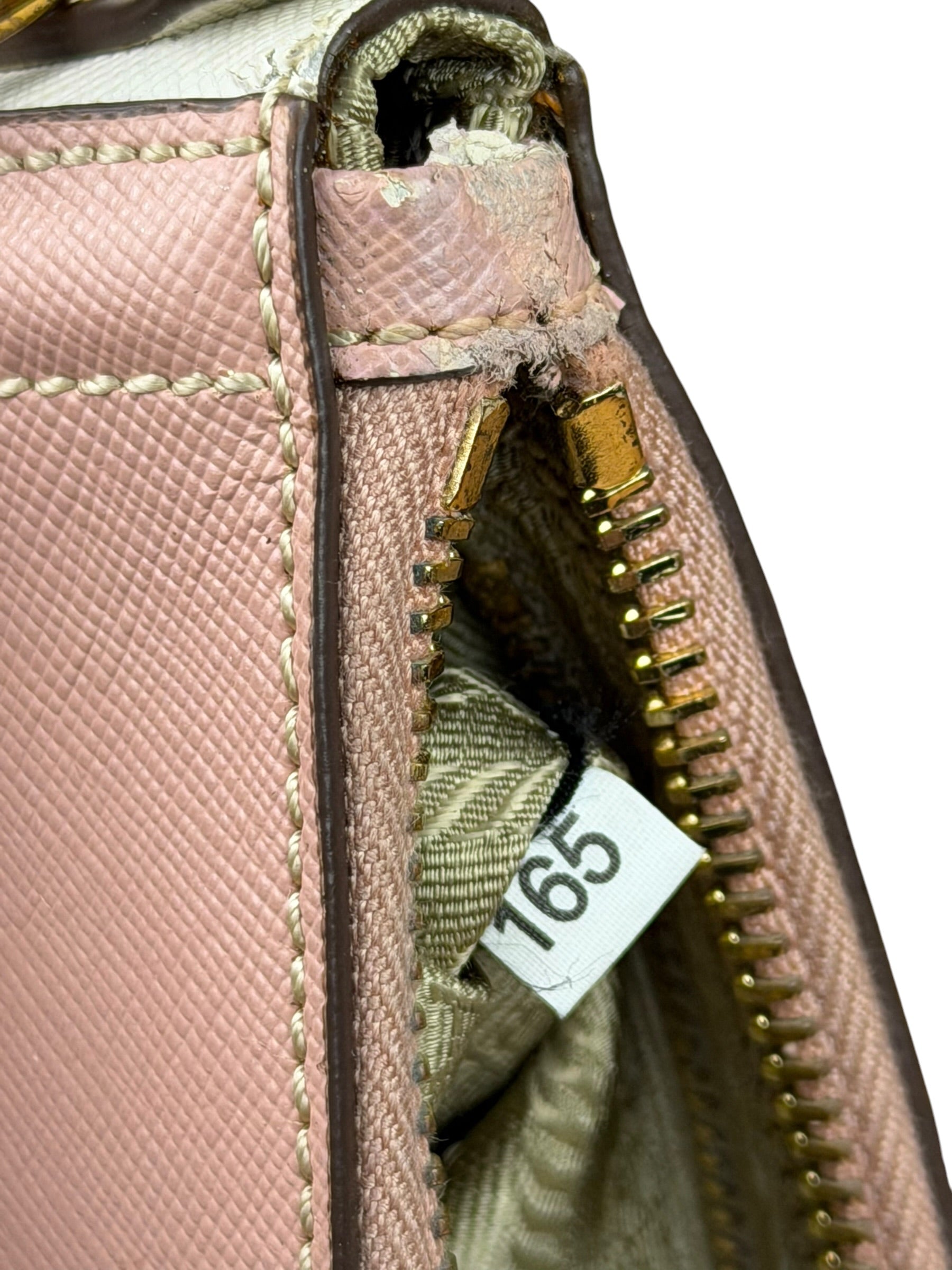 Prada Bicolor Saffiano Leather Mini Pochette
