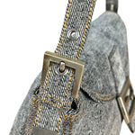 Fendi Light Denim Toned Canvas Baguette Shoulder Bag