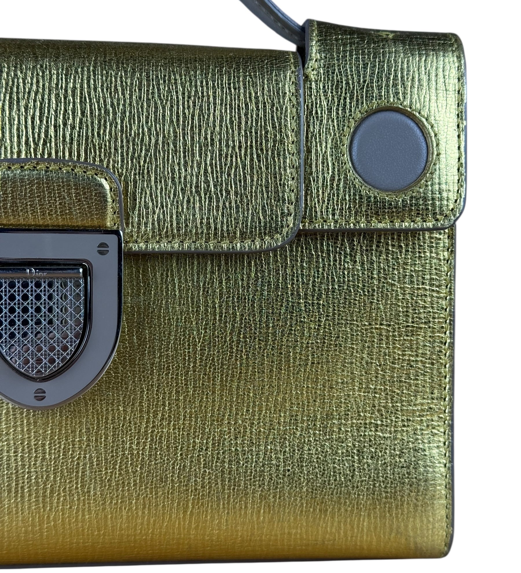 Christian Dior Diorever Gold Leather Clutch Bag