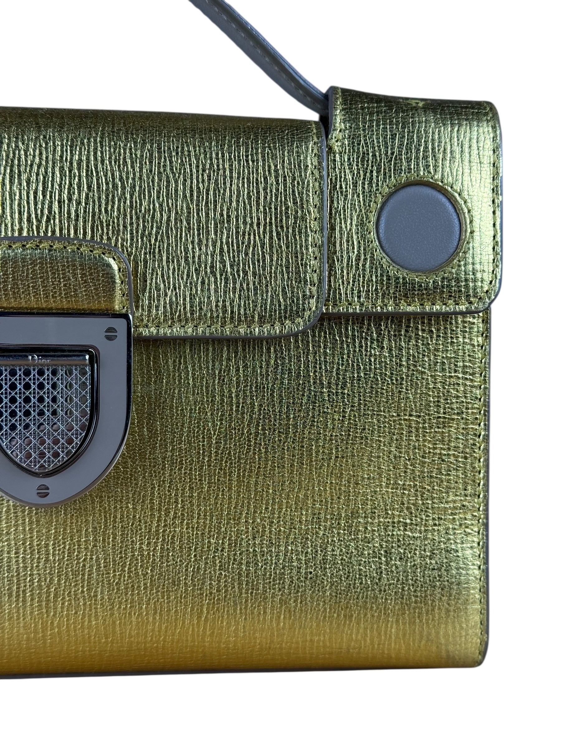 Christian Dior Diorever Gold Leather Clutch Bag