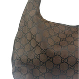 Gucci GG Monogram Brown Nylon Hobo Bag